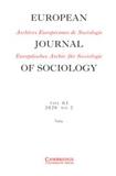 European Journal of Sociology / Archives Européennes de Sociologie（或：EUROPEAN JOURNAL OF SOCIOLOGY-ARCHIVES EUROPEENNES DE SOCIOLOGIE）《欧洲社会学杂志》